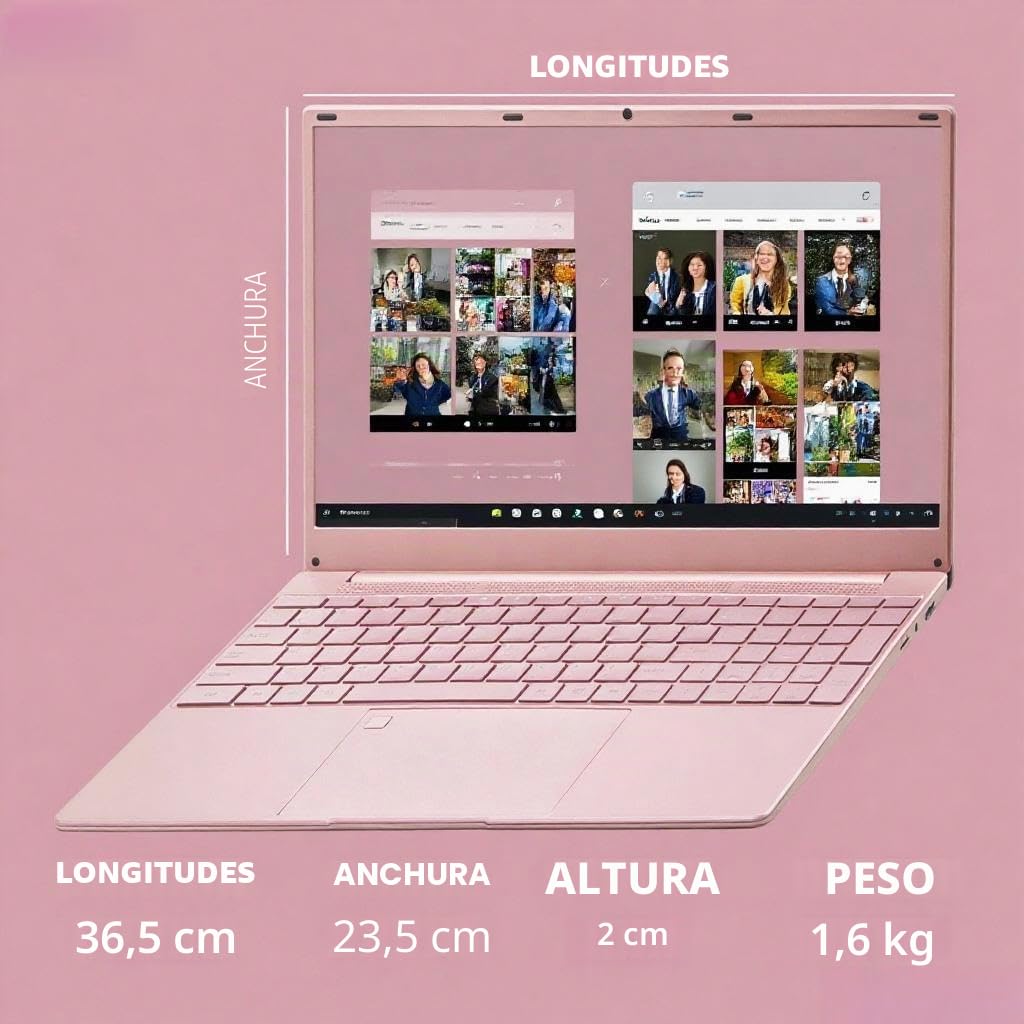 AKEDA Portátil 15,6" con N95, 16GB RAM 1TB SSD, Pantalla FHD IPS, Teclado Retroiluminado, Inicio Rápido, PC Portátil Ligero para Estudiantes, Oficina en Casa y Tareas Diarias,Teclado US+Pellicola ES