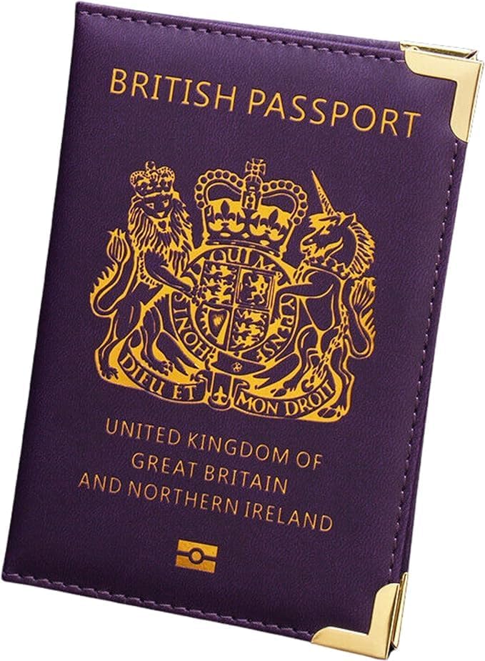 HITHIKA British Passport Holder | UK Passport Wallet | Non EU | PU Leather (Purple)