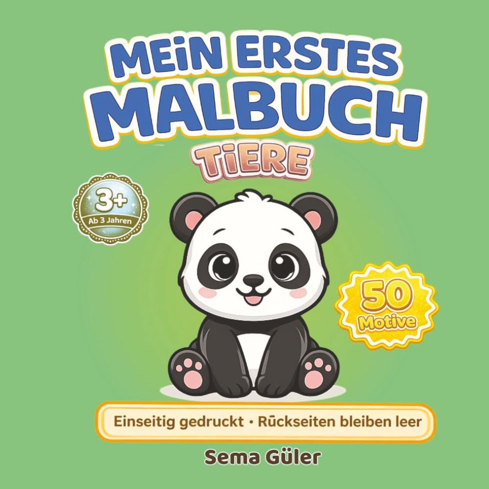 Mein erstes Malbuch – Tiere:: Ab 3 Jahren – 50 einfache Motive mit dicken Linien für Kleinkinder