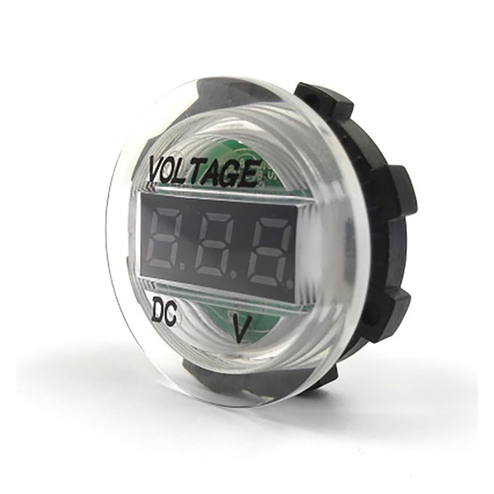 UAMOU Misuratore di Tensione Circolare Impermeabile Display voltmetro Display Digitale a LED DC 12V Rilevatore voltmetro di Bordo Moto 24V Cheerfully (Color : Green)