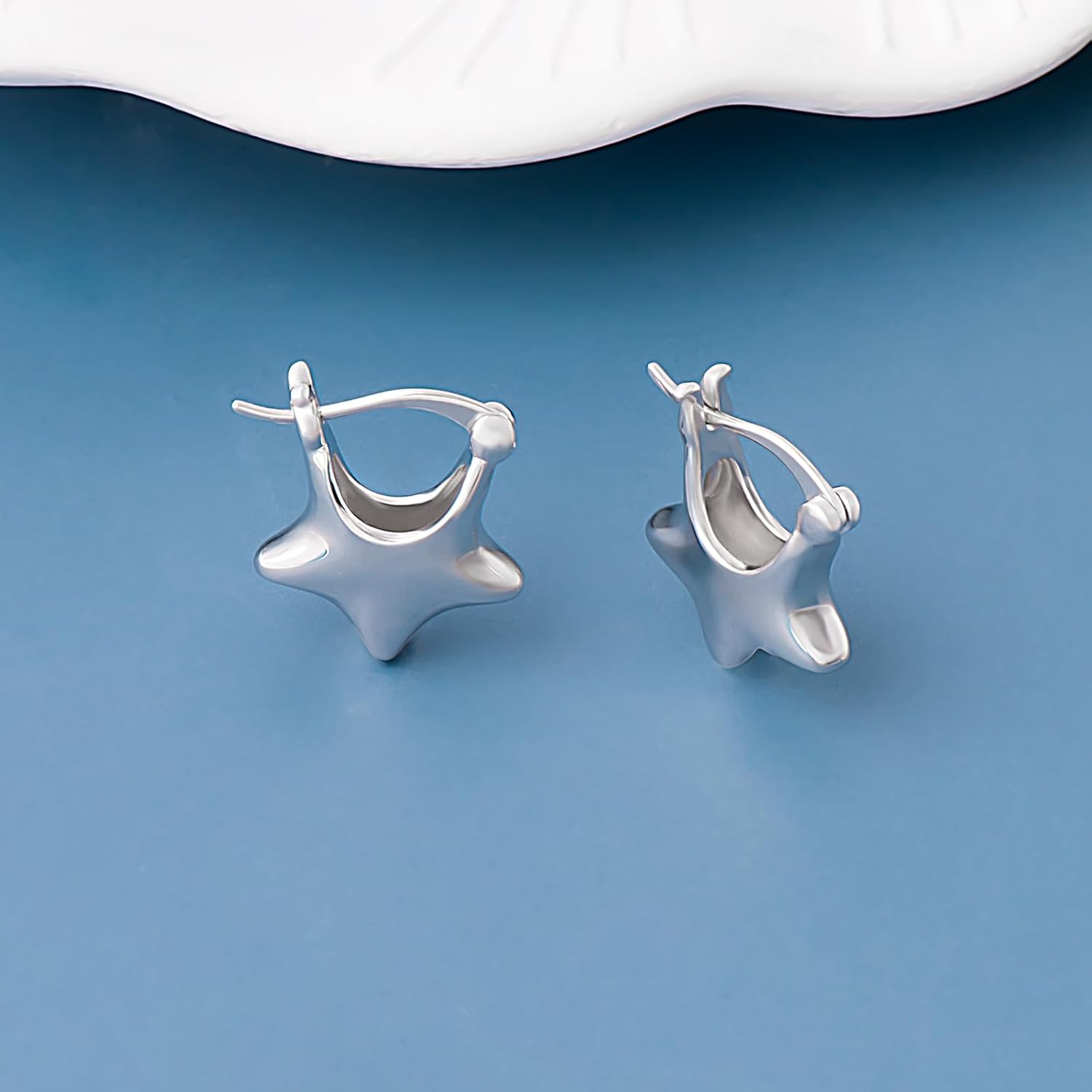 925 Sterling Silver Hoop Earrings Hypoallergenic Heart Star Butterfly Earrings for Women Heart Hoop Huggie Dangle Earrings Jewelry Gifts - Image 3