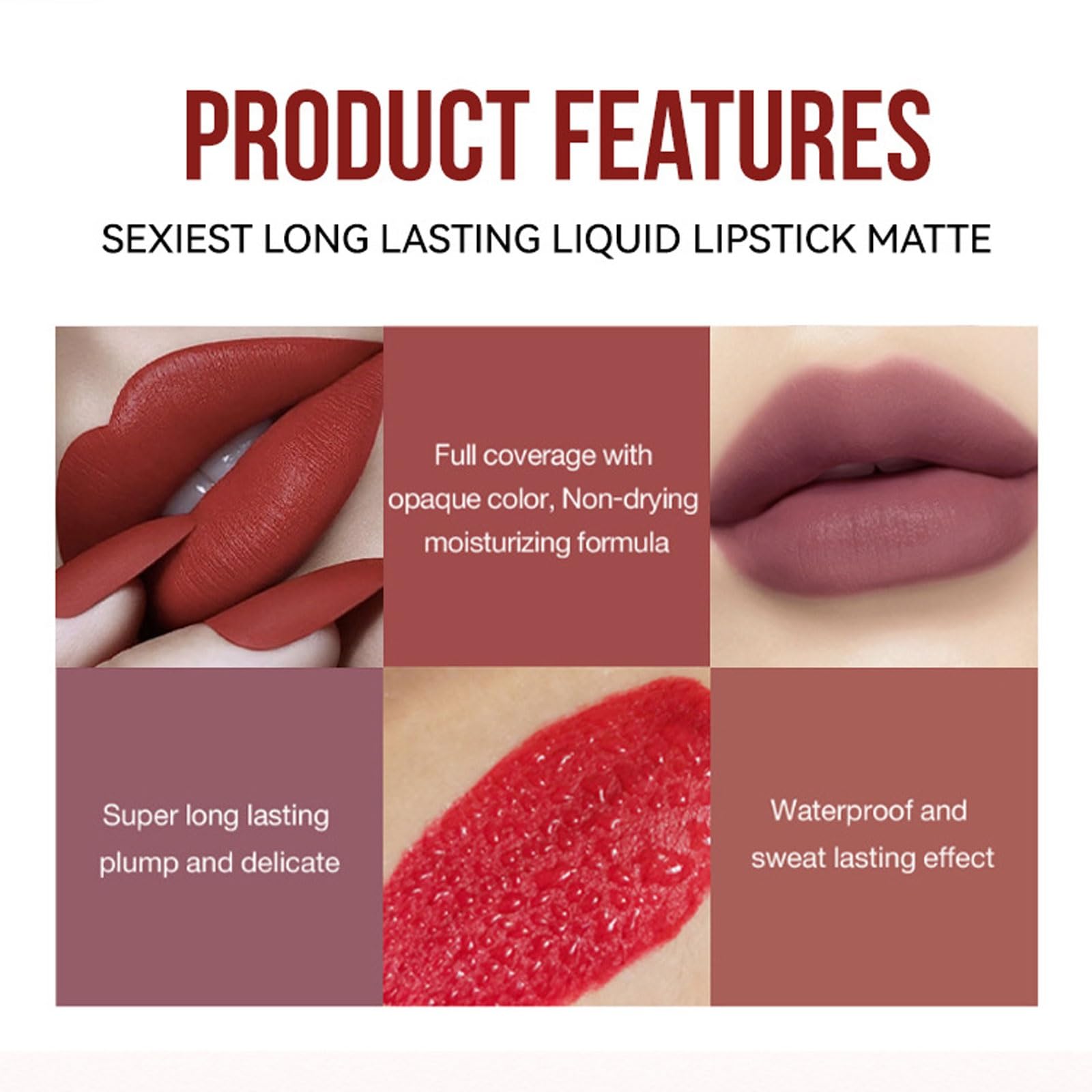 Juego de maquillaje de lápiz labial líquido mate, 3 piezas de larga duración, a prueba de manchas, alta pigmentación, aterciopelado, nude, rojo, tinte de labios, juegos de regalo para niñas y 3