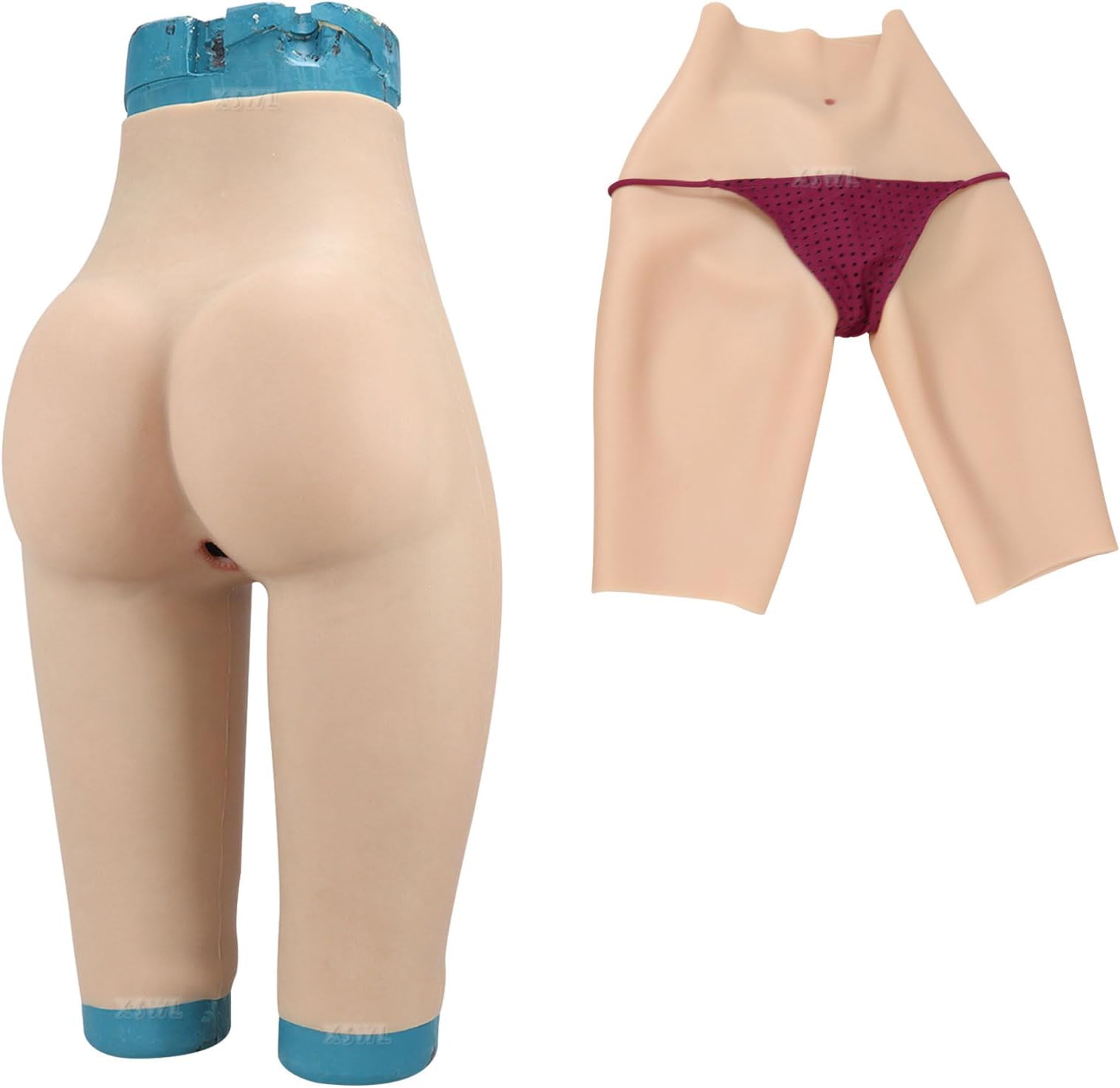 XSWLSilicone Pants Realistic Shemale Fake Vagina Underwear Artificial Cropped HIPS Lifter Shapewear Shorts for Crossdresser