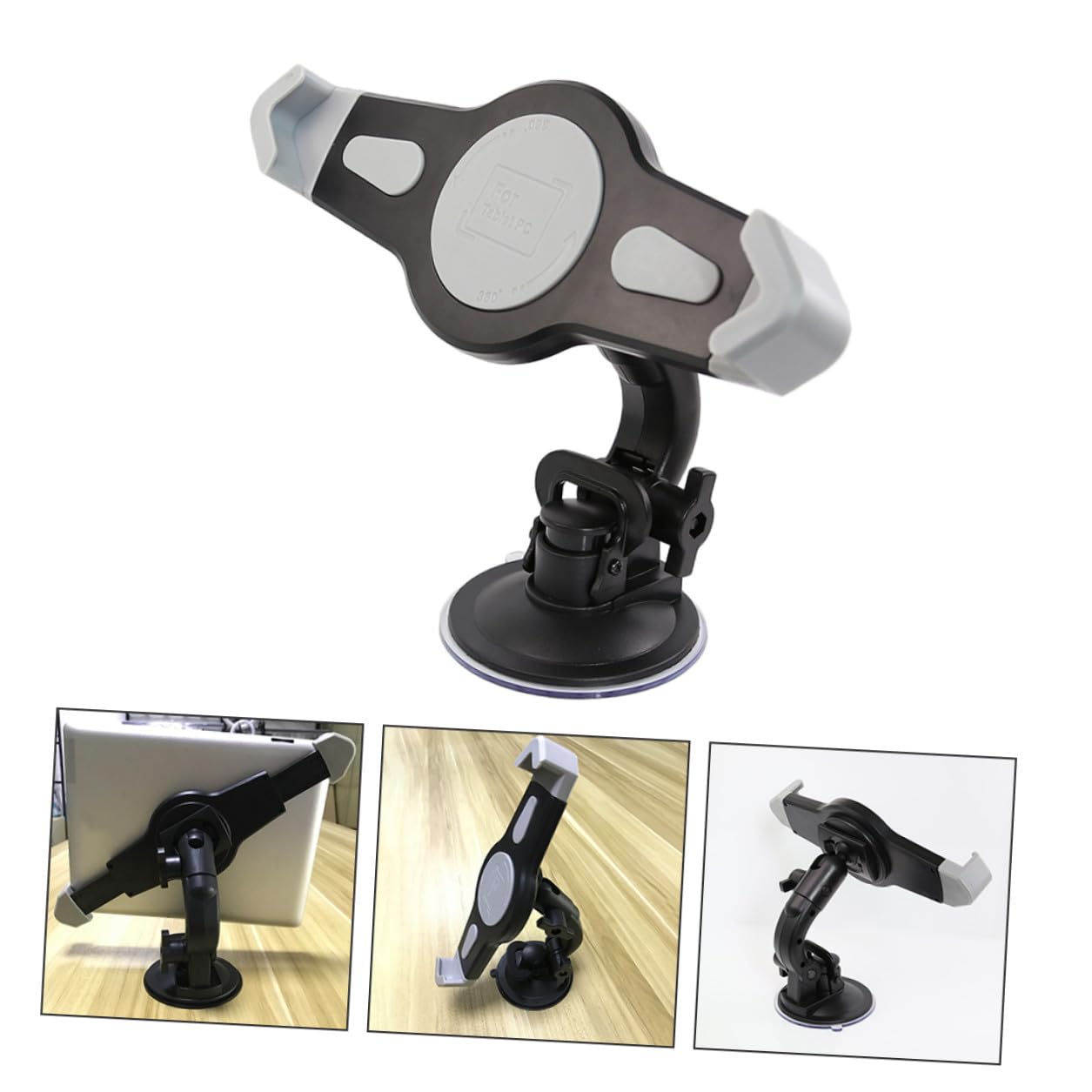 GALPADA Supporto Tablet Auto con Grande Braccio per Navigatori Montaggio Veicolare Stabile e Resistente Nero