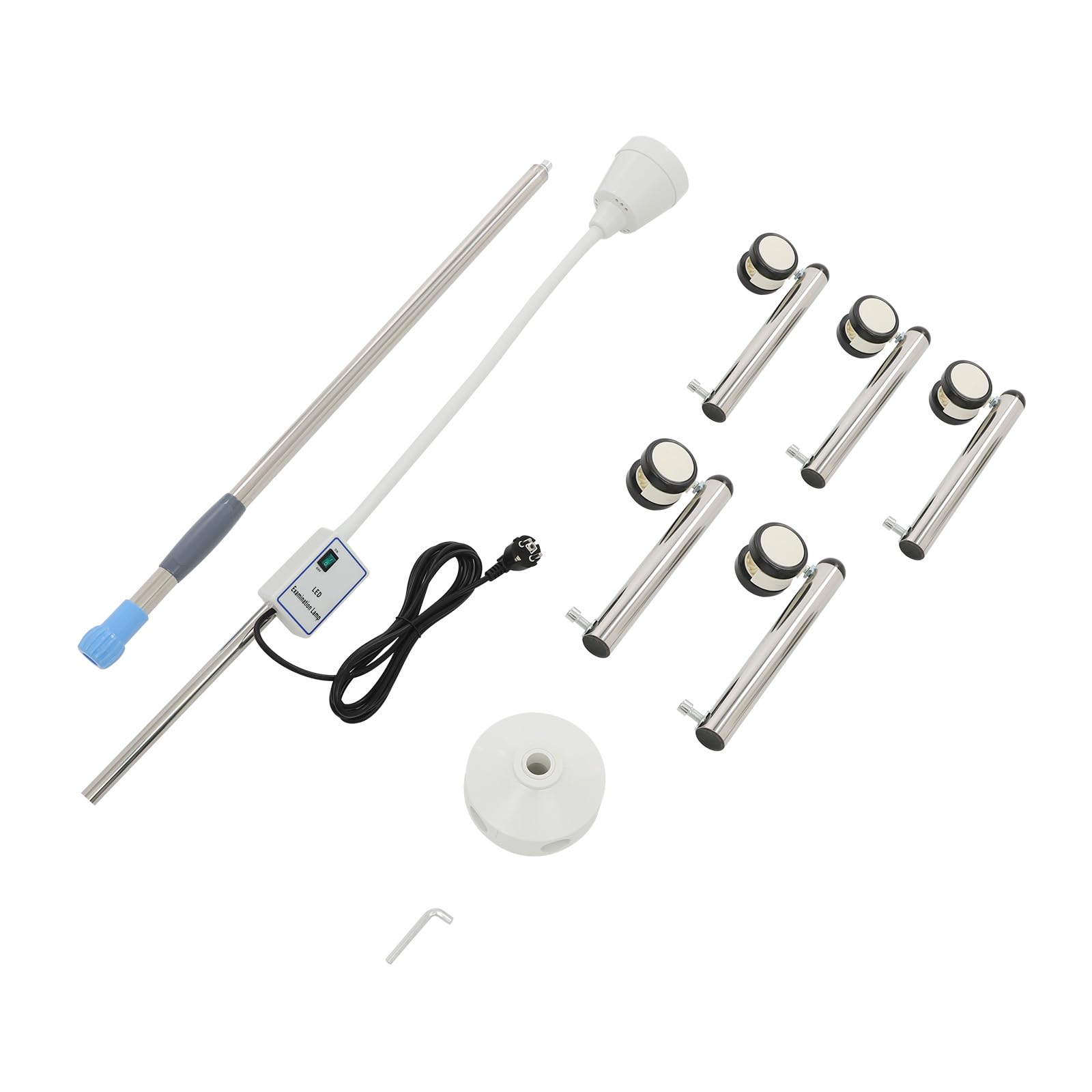 21W 360 Rotation LED chirurgische Prüfungsleuchte Bodenplan,Höhe 1.3-1.6m Mobile Chirurgische Medizinische Untersuchung Lichtlampe,Weiß Licht Untersuchungsleuchte