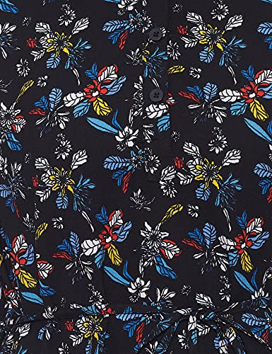 Image of Easybuy Women's Rayon A-Line Below The Knee Casual Dress (SU21AC02LW Black XS)