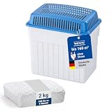 WENKO Luftentfeuchter 2 kg Blau, energiesparend da ohne Strom & geräuschlos