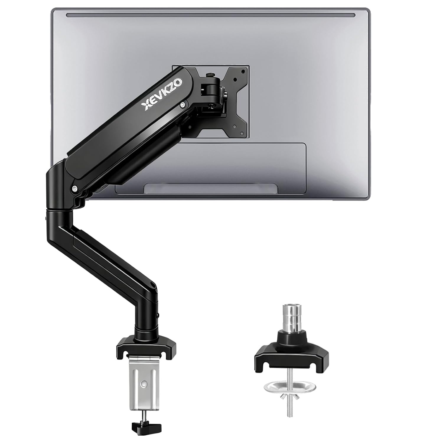 Single Monitor Arm - Gas Spring Monitor Stand for 13 to 34 Inch Screens Adjustable VESA Mount with
