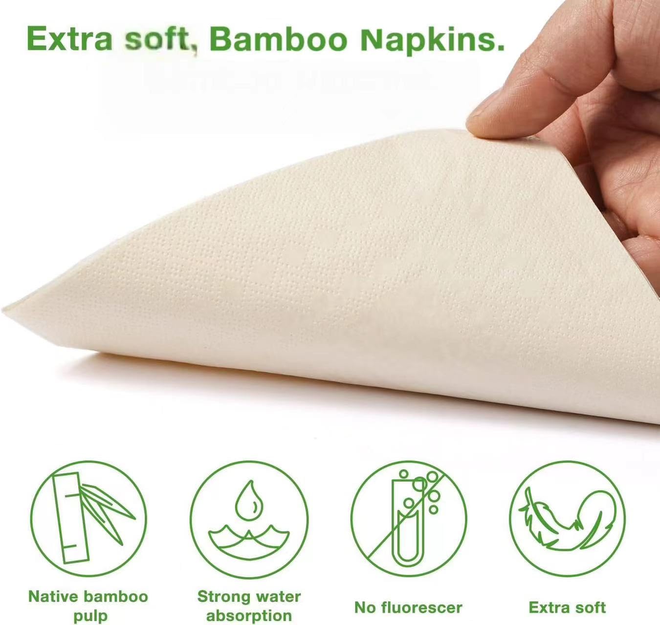 600 Tovaglioli In Bambù Eco-Friendly - Biodegradabili E Morbidi Per Feste, Bar E Ristoranti - Foto 7