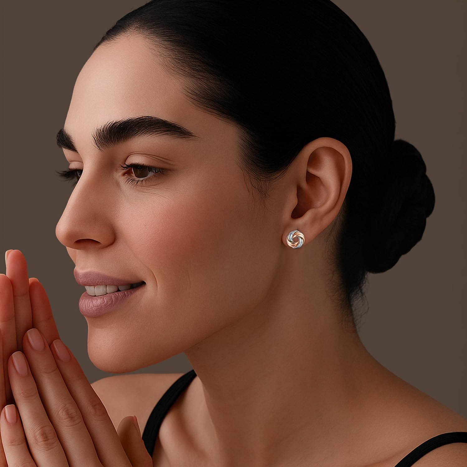 925 Sterling Silver Love-Knot Earring Stud Jewelry Italian Design Lightweight Twisted Love Knot Stud Earrings for Women | Celtic Knot Stud Earrings - Image 2