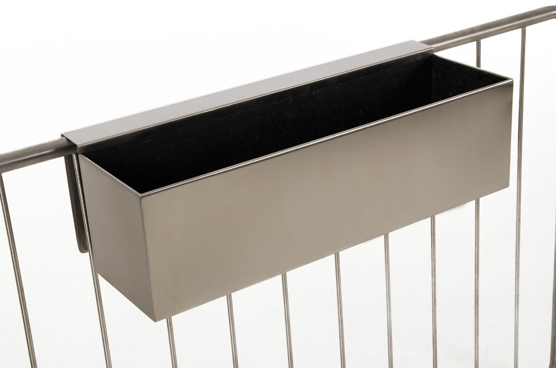 VIVANNO Blumenkasten Balkonkasten Pflanzkasten V2A Edelstahl Binox - 17 x 60 x 17 cm