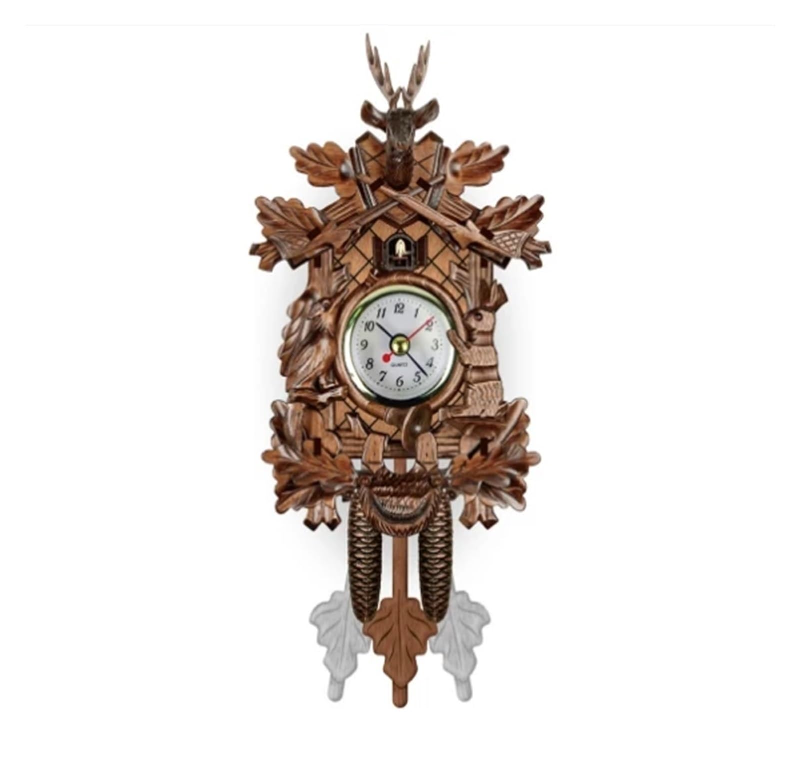 Gsclz Cm301 Wood Cuckoo Wall Clock With Bird Design Living Room Home Decor Clocks Hanging Pendulum Craft Art For Wall Art Home Office Decoration(Cm301)