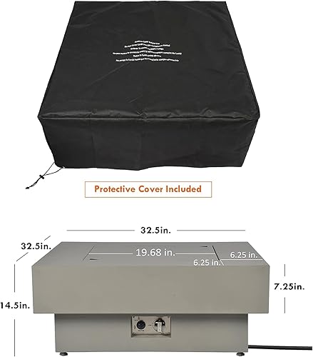 Miniatura 48 de Fogata de propano para exteriores de 32.5 pulgadas con cubierta de tanque de 20 libras, fogatas de propano de 50,000 BTU para patio exterior