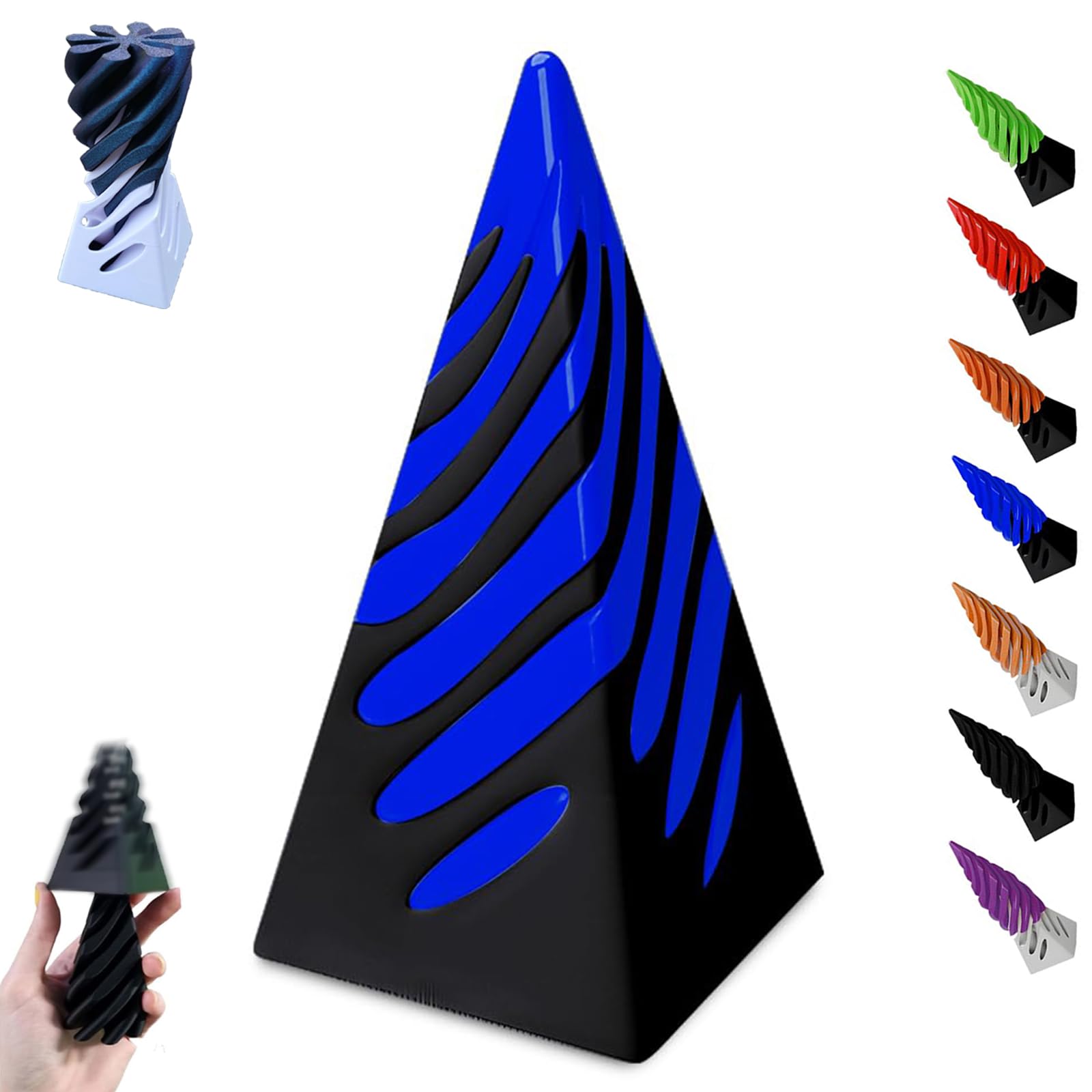 Ukisisi G Impossible Pyramid Passthrough Sculpture,3D Pyramid Passthrough Sculpture,Spiral Pyramid Sculpture,3D Impossible Pyramid Pass Through Anxiety Relief Toy,Combination Rotatin Pyramid For Desktop Ift