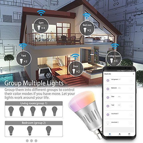 Image of protium Smart WiFi RGB Bulb work with amazon alexa Google home and IFTTT (7W) White