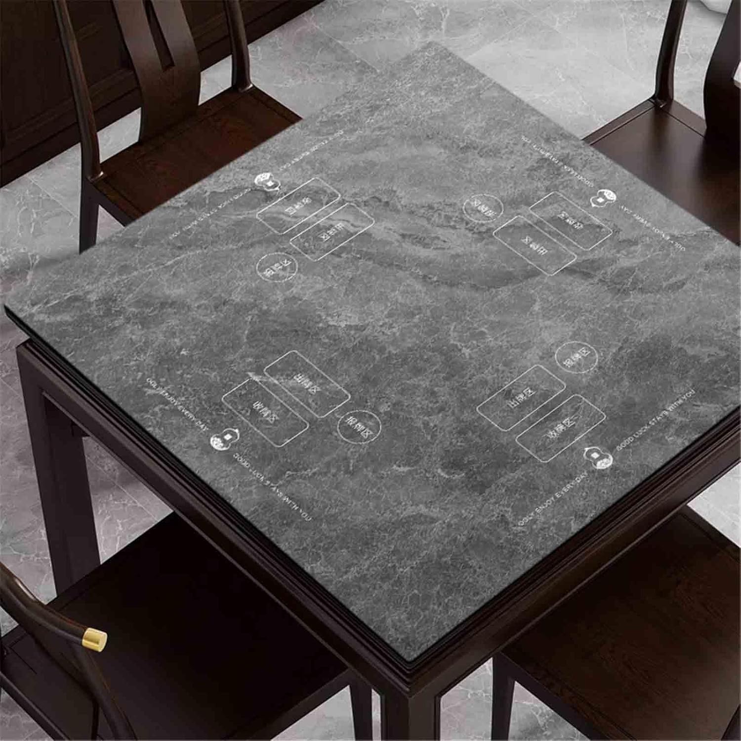 Square Game Mat for Table Texas Hold'em Mahjong Mat Thickened Silent Mahjong Table Cloth Non-Slip for Board Beginners