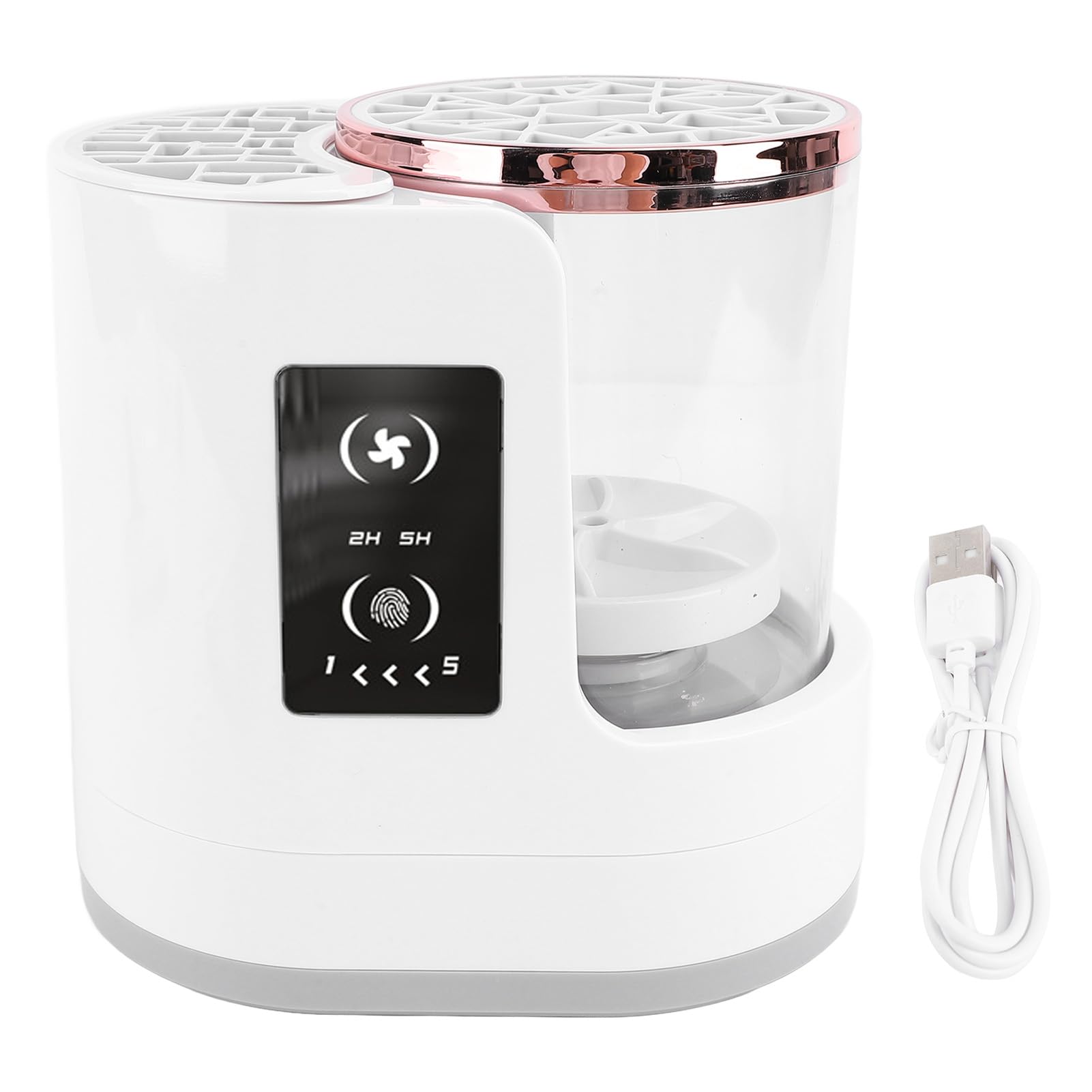 Detergente Elettrico per Pennelli Trucco Clear View 850 Giri/min 2H 5H Asciugatrice con Timer con Facile Smontaggio, Adatta a Varie Dimensioni