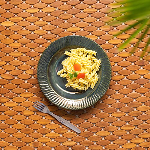 Image of ExclusiveLane Ceramic Dinner Plates for Dinner | 'Coral Reef' Hand Glazed Studio Pottery Dining Plates Serving Plates for Dining Table (Set of 1, Dishwasher & Microwave Safe)