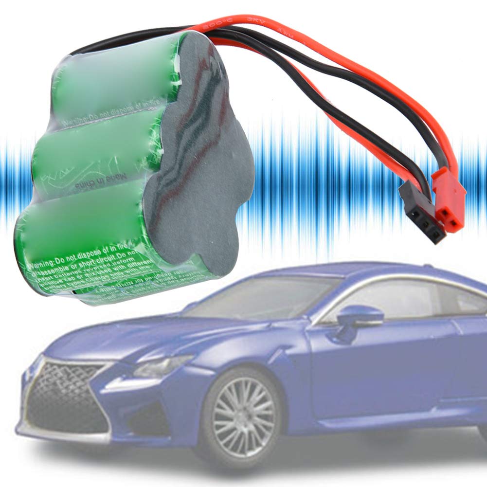 Fabater Batterie de Récepteur NiMH RX 6 V 1600 MAh Trapézoïdale pour Modèle RC, Bloc d'alimentation de Jouet télécommandé avec Prise JST, Paquet Durable Haute capacité 6,0 V (Forme de caractère)