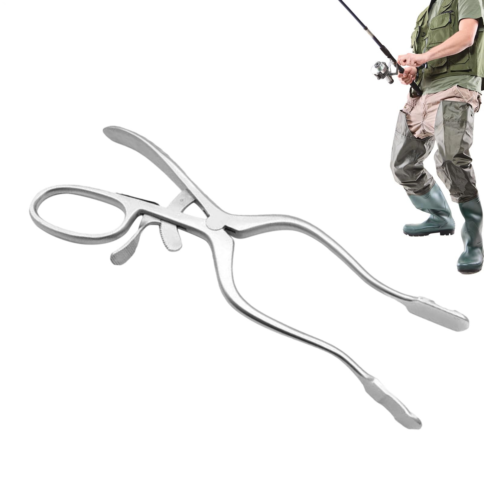 Fish Grabber - Pinza da Pesca Multifunzione in Acciaio Inossidabile | morsetto leggero e portatile per una presa sicura, design galleggiante per molo d'acqua e salata, fiume, lago, torrente