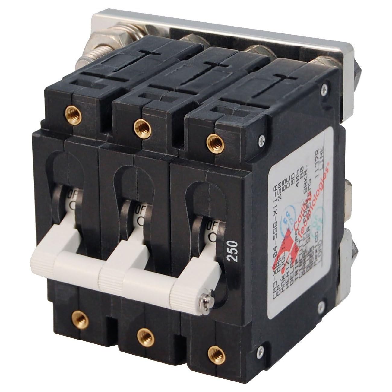 Blue Sea Systems C-Series White Toggle Triple Pole 250A Circuit Breaker