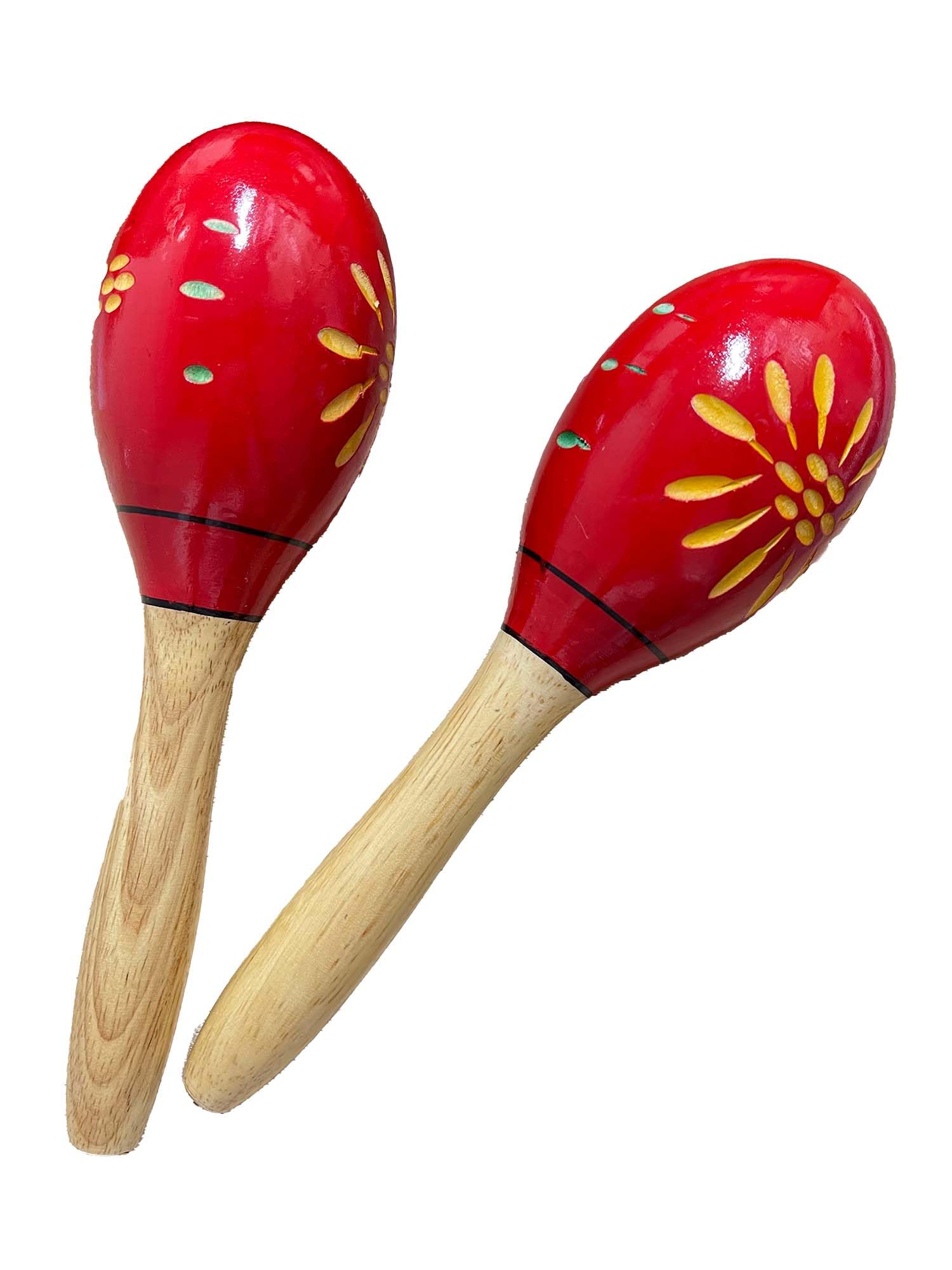 Maracas And Large Wood Rumba Shakers - 10in, Set of 2