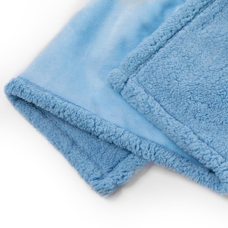 Maidewow Waterproof Dog Blanket Reversible Fluffy Jauquard Pet Throw Blanket for Bed Couch Cover Blue Puppy Blankets Leakproof Sofa Couch Washable Cover Cat Pet Blanket for Warm-Blue,M - Image 4