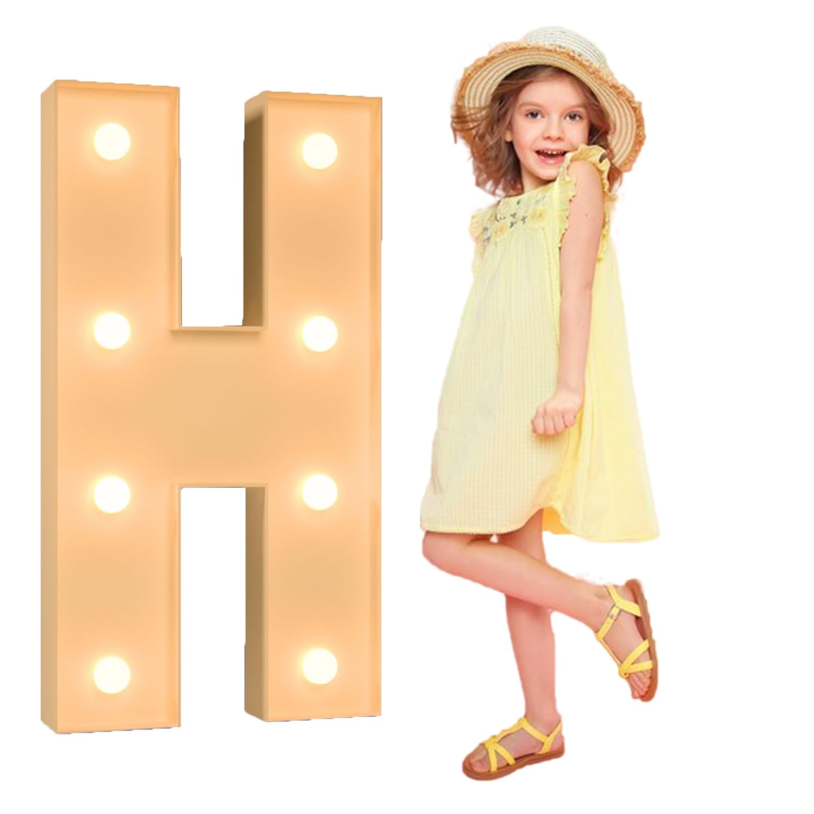 3ft Splicing Letters Light DIY Giant Letters For Baby Shower Birthday Party Backdrop Decorations For Prom Party Bar Birthday Family Christmas Valentin’s Day Anniversary Holiday(Color:Letters H,Size:3.