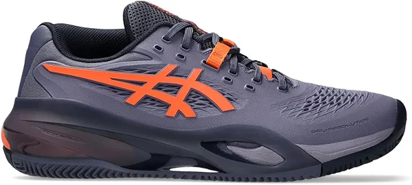 ASICS Men's Gel-Resolution X Clay Tennis Shoes, 8, Greyish Purple/NOVA Orange