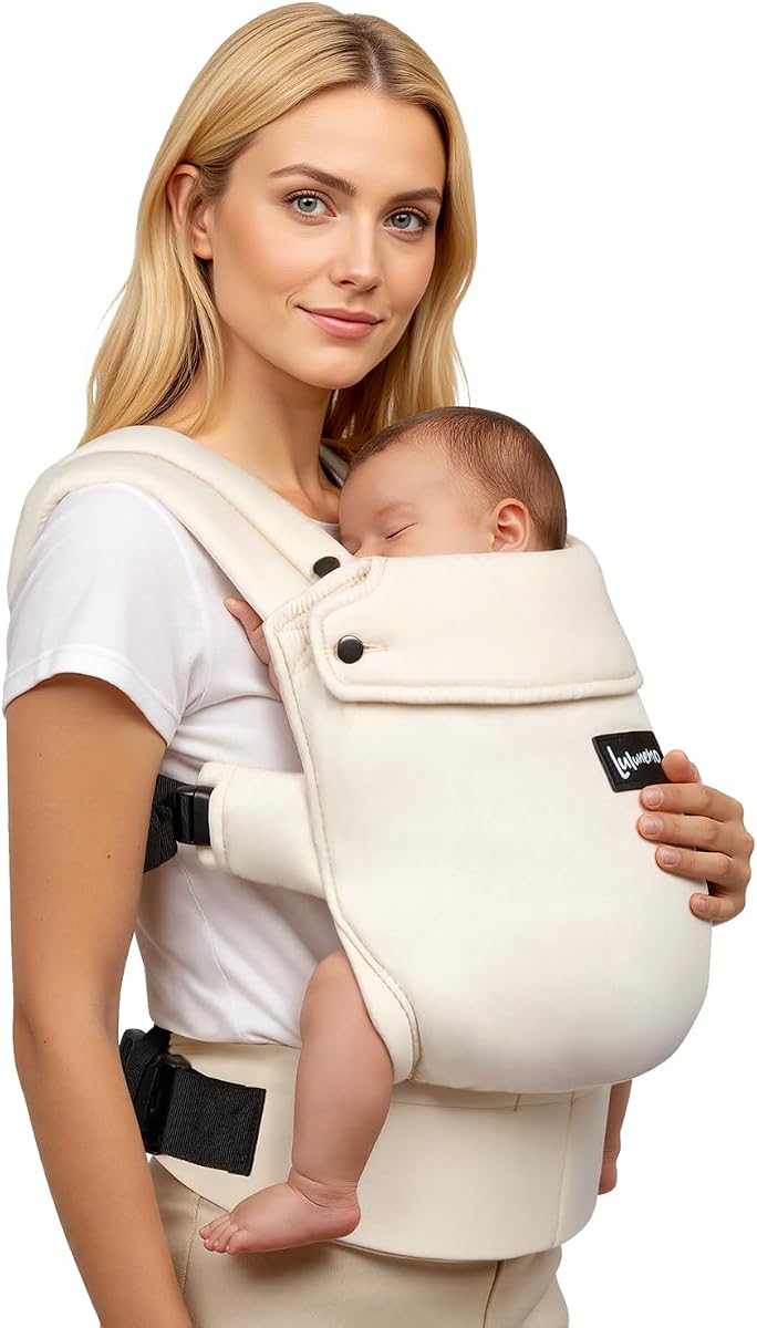 Ergonomic Baby Carrier Newborn to Toddler 7-44 lbs with 3 Carry Positions | Hip-Healthy Design Toddler Carrier, Breathable, Lightweight, and Lumbar Support for Hands-Free Newborn Carrier, Khaki