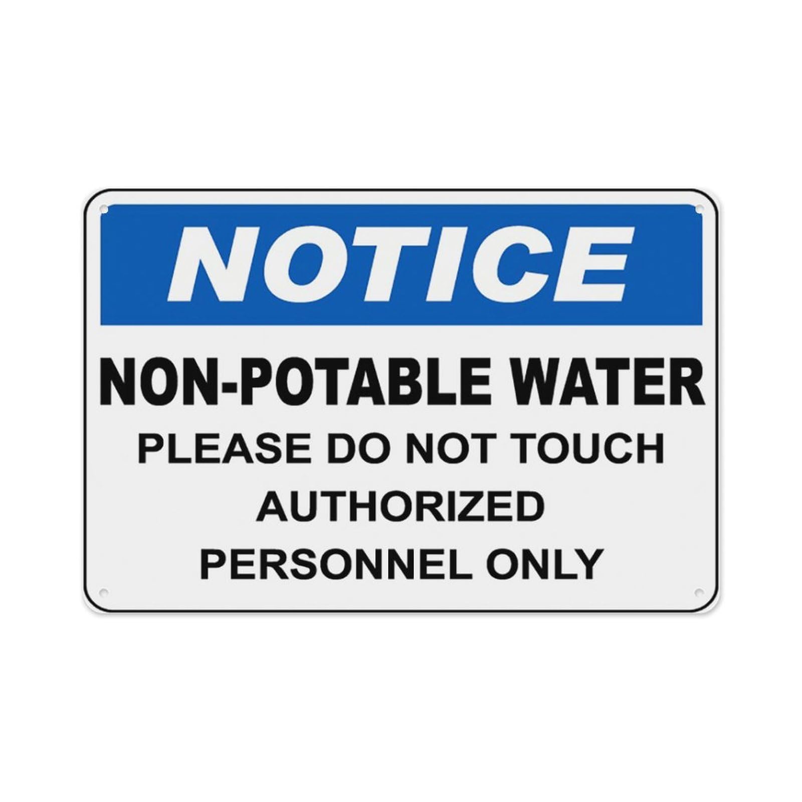 peiyeety Non-Potable Water Please DoTouch Sign Aluminum Tin Warning Signs For Home Outdoor Garden 12X16 Inches