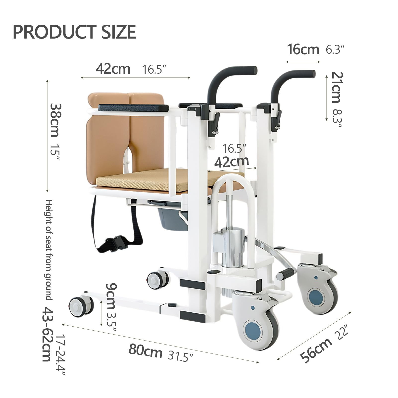 Elevador hidráulico de transferencia de pacientes para asistencia de movilidad en el hogar, dispositivo multifuncional para silla de ruedas para personas mayores y postradas en cama