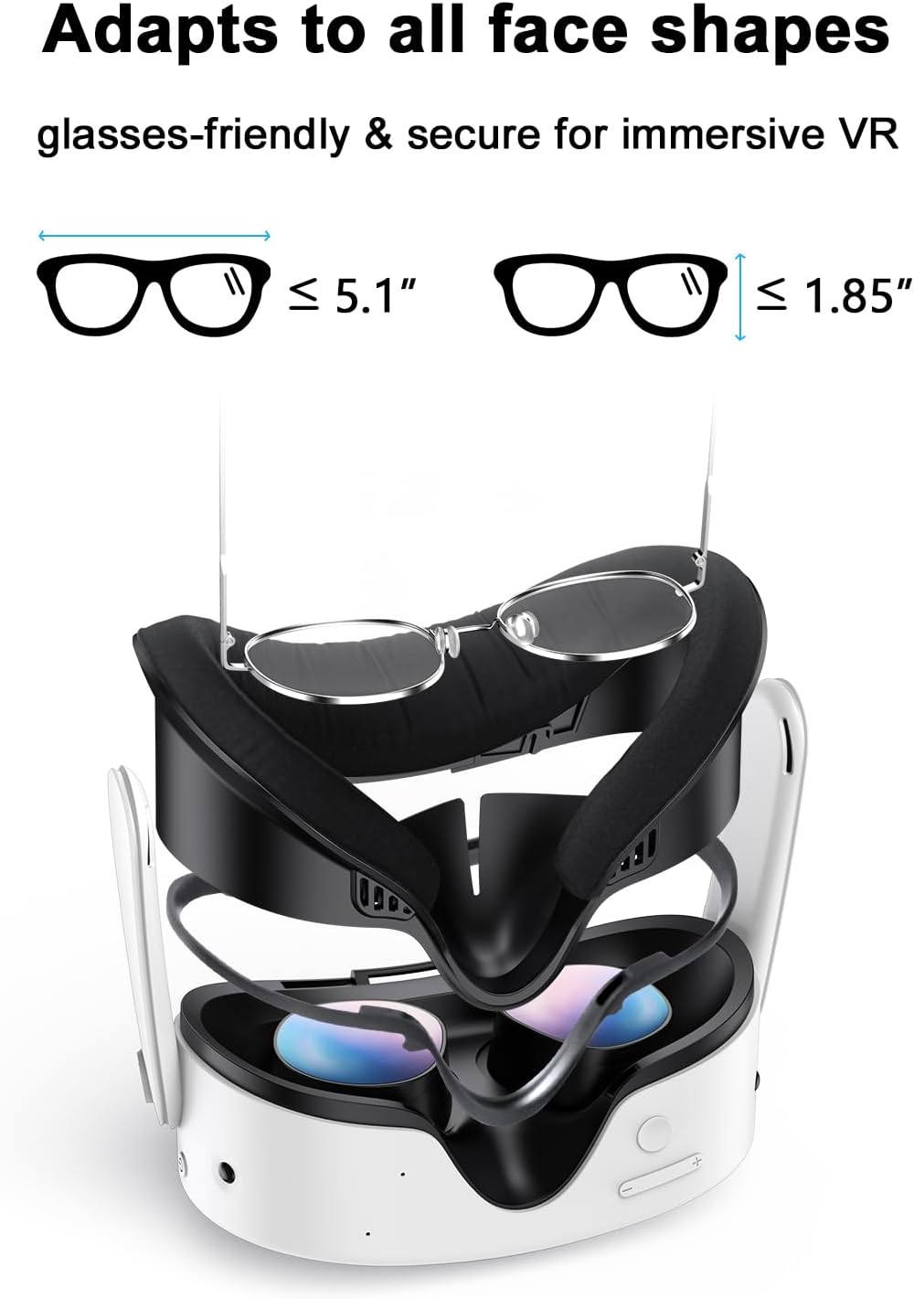 for Oculus Quest 3S Face Pad Cover - Widen Facial Interface with Detachable Nose Pad,Ice Silk Face Cushion Replacement for Meta Quest 3S Accessories,Air-Circulation Design,Not fit for Quest 3 - Image 7