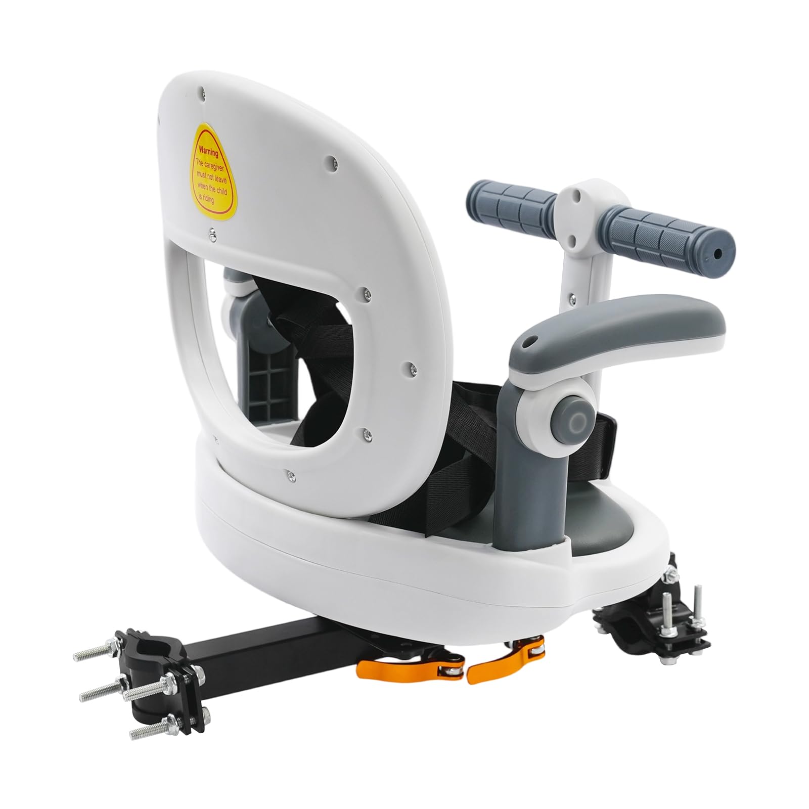 Siège de vélo avant pour enfant avec rotation à 360 °, siège de vélo pour enfant avec ceinture de sécurité et accoudoirs réglables, repose-pieds pliable, convient pour 6 mois à 8 ans