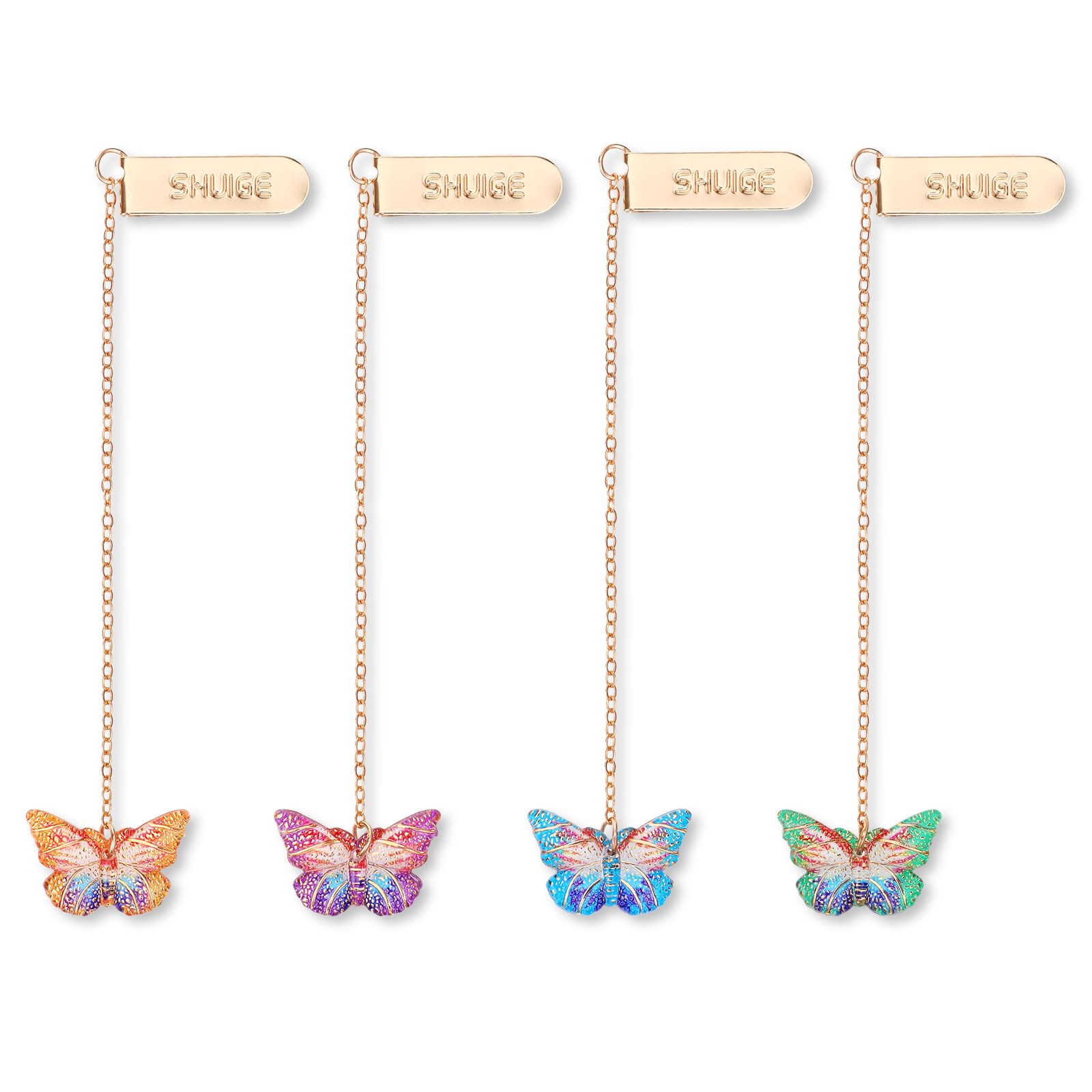 TIESOME 4pcs Metal Bookmarks, Cute Cherry Blossom Romantic Series Metal Bookmarks Girl Birthday Bookmarks Christmas and Valentine's Day Gifts