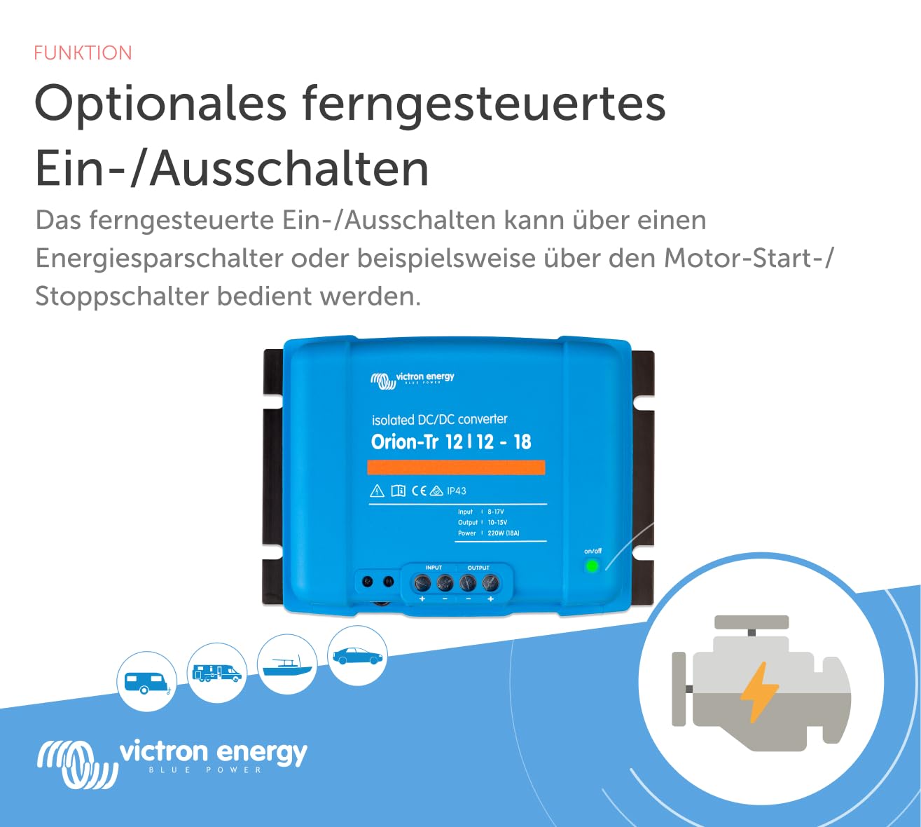 Victron Energy Orion-Tr Spannungswandler - 12/12V 18A 220W - Isoliert