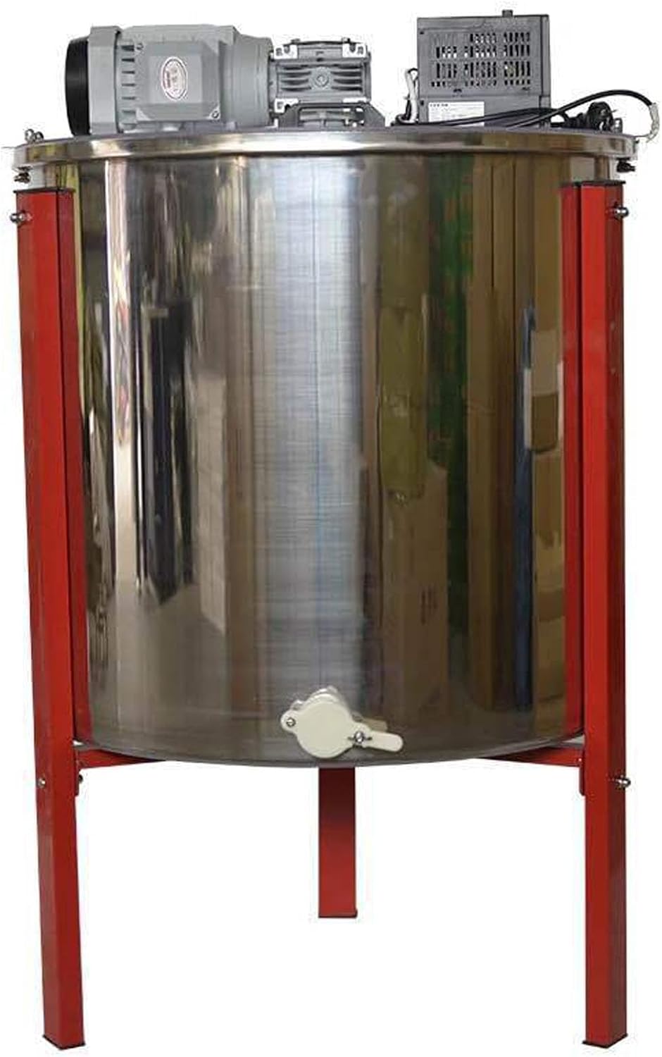 Electric Honey Extractor, 8 Frame 304 Stainless Steel Honey Centrifuge Extractor, with Transparent Lid and Stainless Steel Bracket, for Apiaries and Family Use,8 Frame