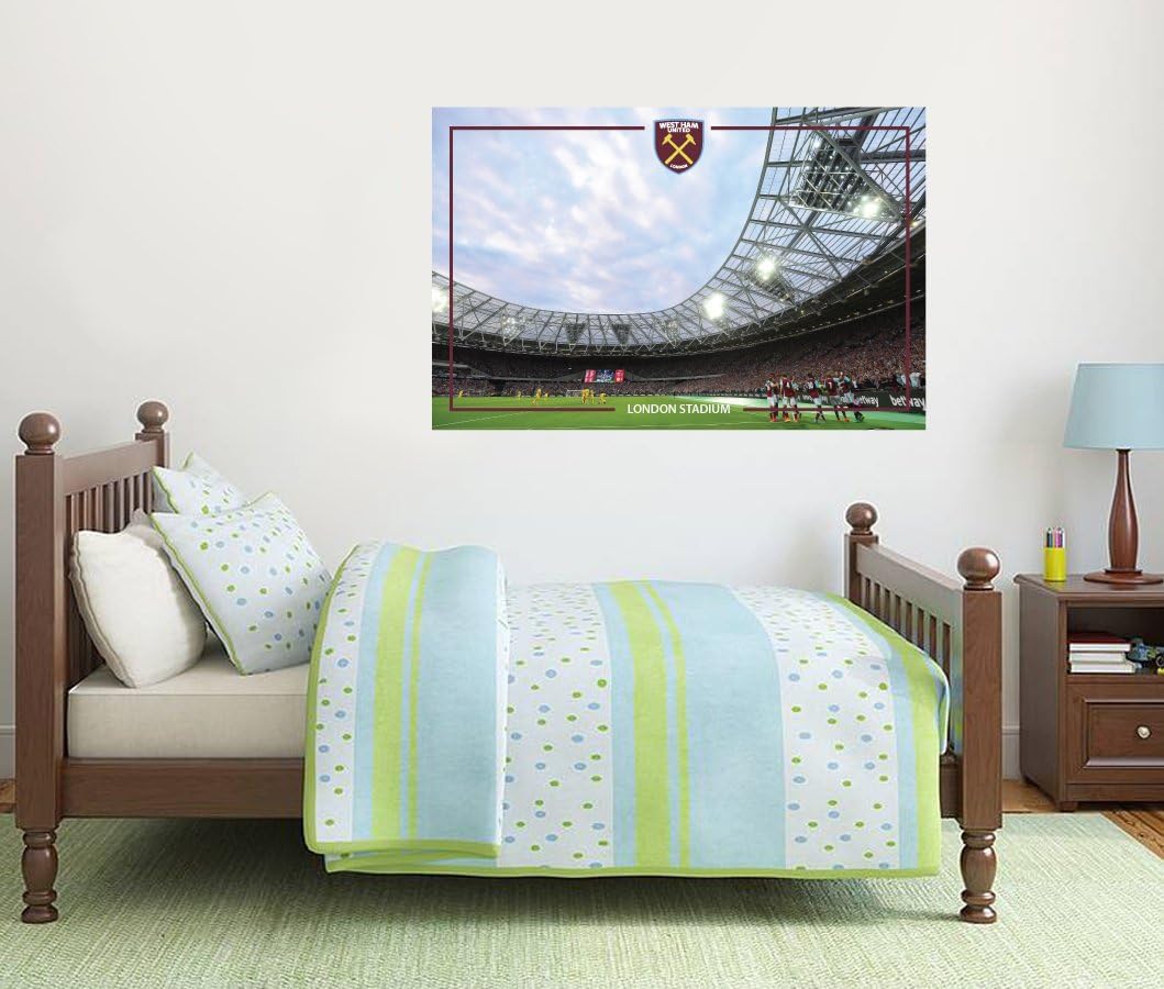 Beautiful Game West Ham United Football Club Official Stadium Wall Sticker Decal Mural (90Cm X 60Cm)