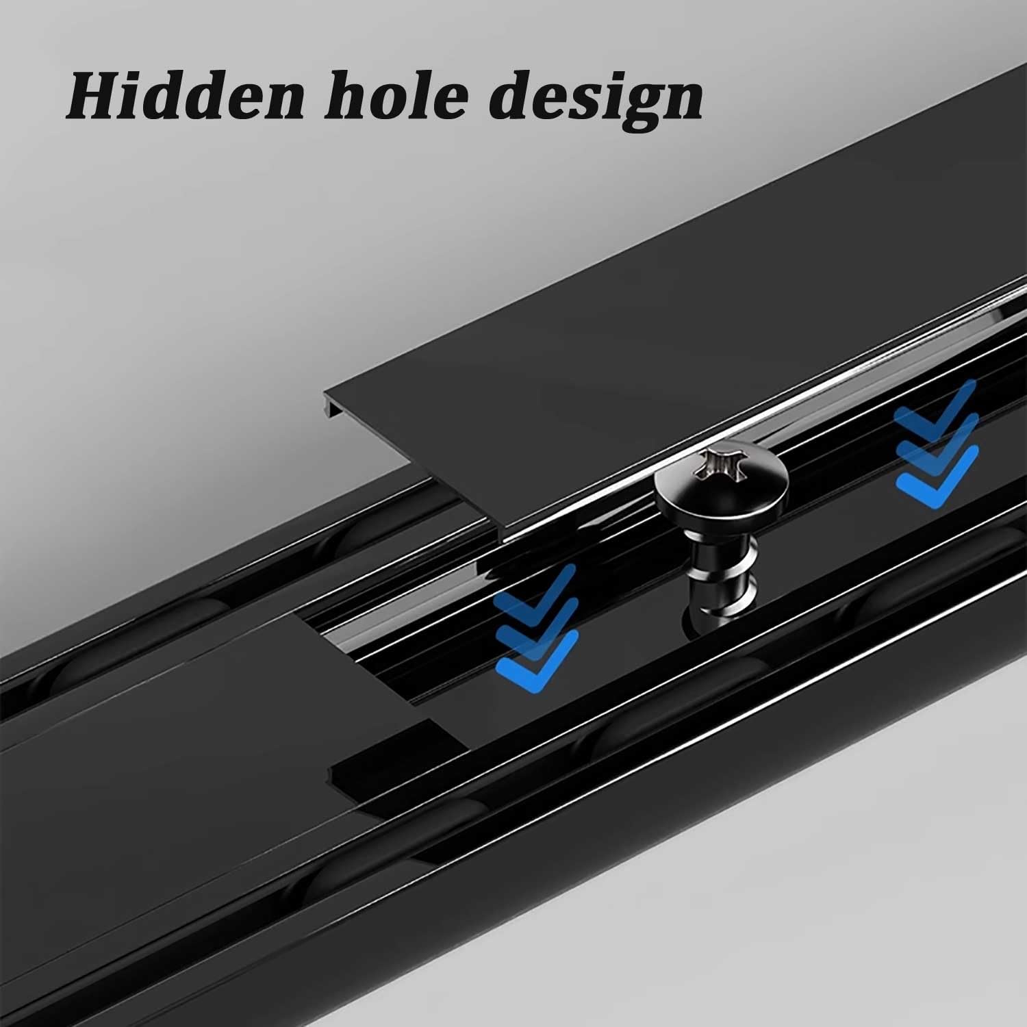 2 rails à rideaux en aluminium – Tringle à rideaux double facile à installer avec support de plafond – Séparateur de pièce de 2,6 m – Noir Idéal pour la décoration de la maison et la gestion de