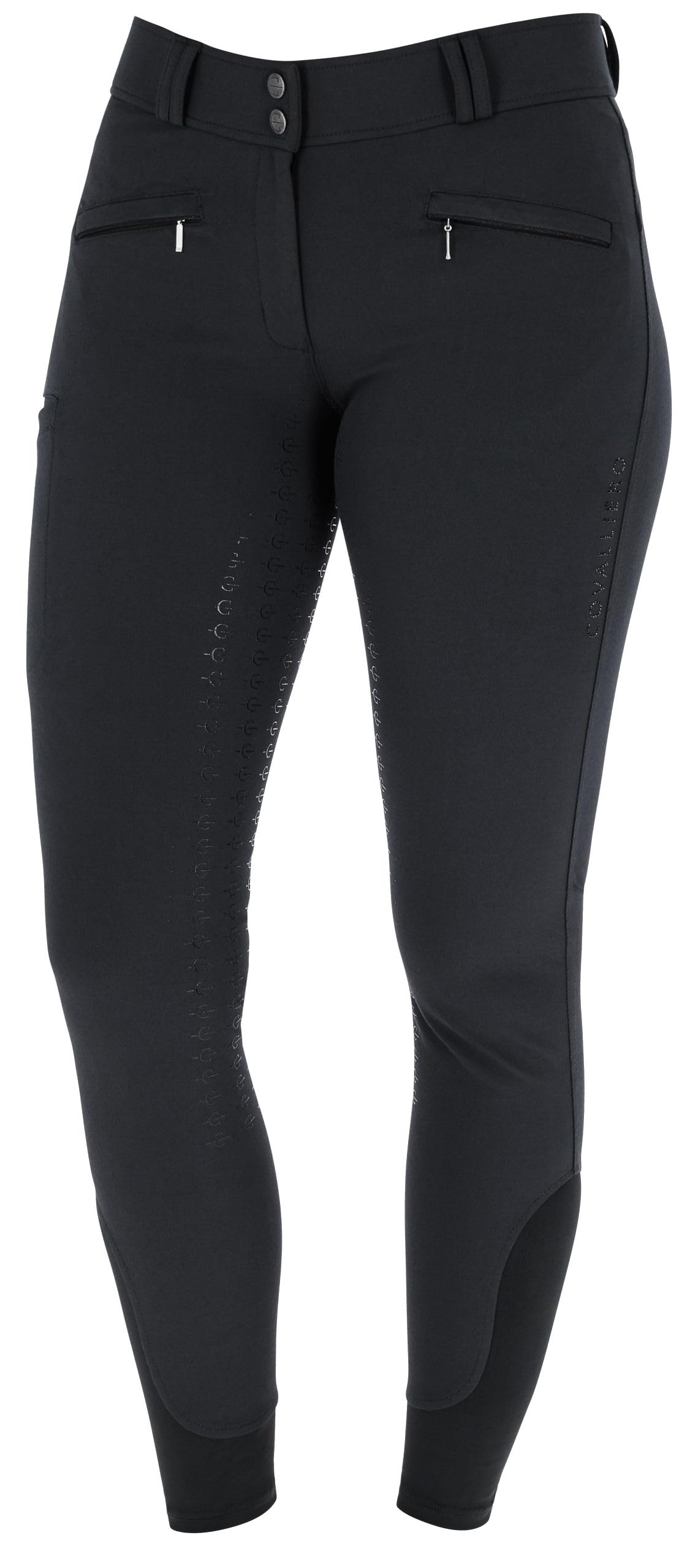 Covalliero Reithose Signature, Gr. 38, Black, Polyester, Baumwolle, Damen, Zwei Reißverschlusstaschen, mit Handytasche, maschinenwaschbar bei 30°C, 3232426