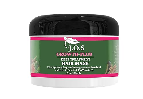 J'Organic Solutions Mascarilla capilar de tratamiento profundo para crecimiento y espesor, mascarilla nutritiva para el cabello rizado y encrespado