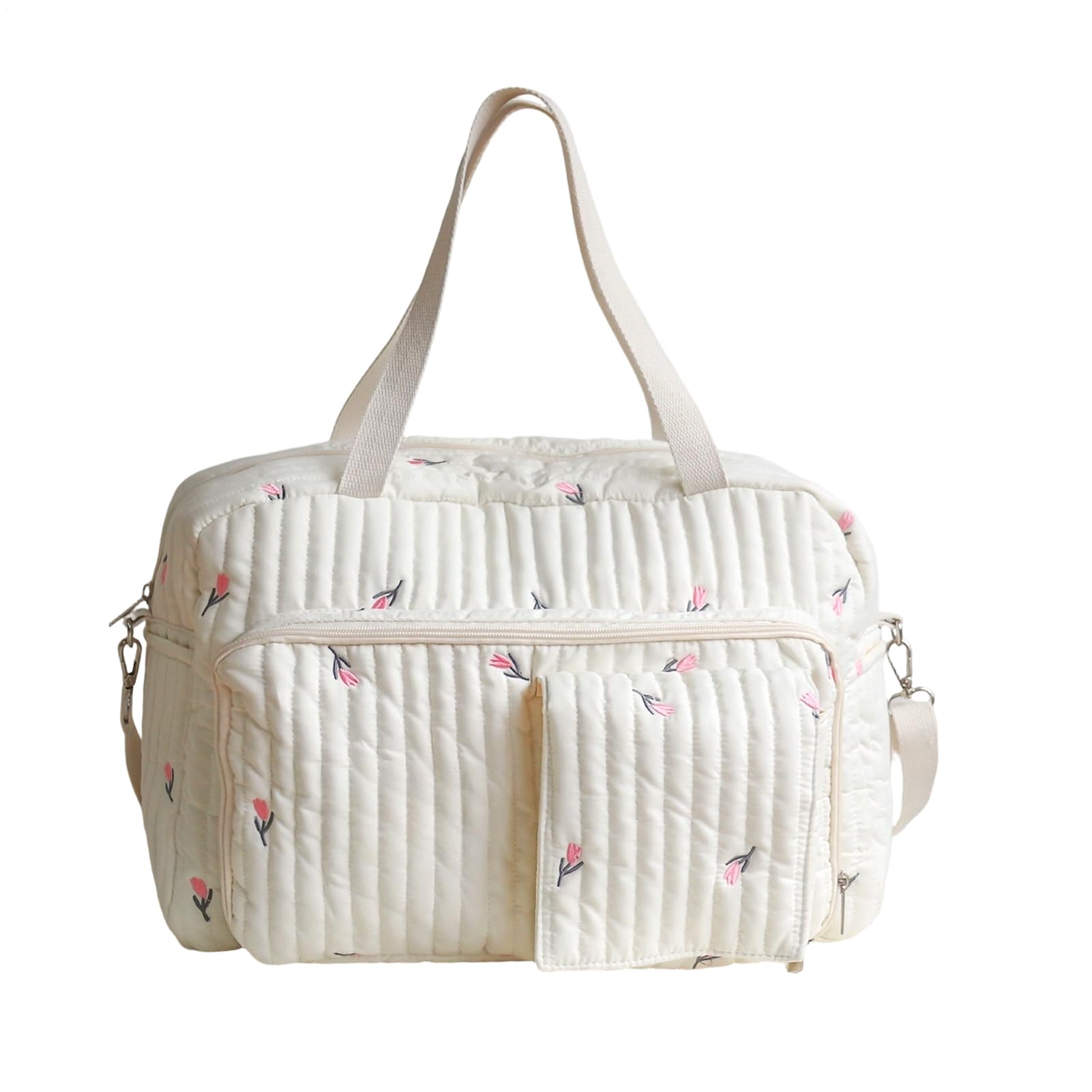 Genérico Bolso pañalera tipo tote | Bolso de Hombro con Estampado Floral para Almacenamiento - para Hospital - para Gimnasio, Escuela, Hospital, Vacaciones, Playa, Parque, Compras, Picnic
