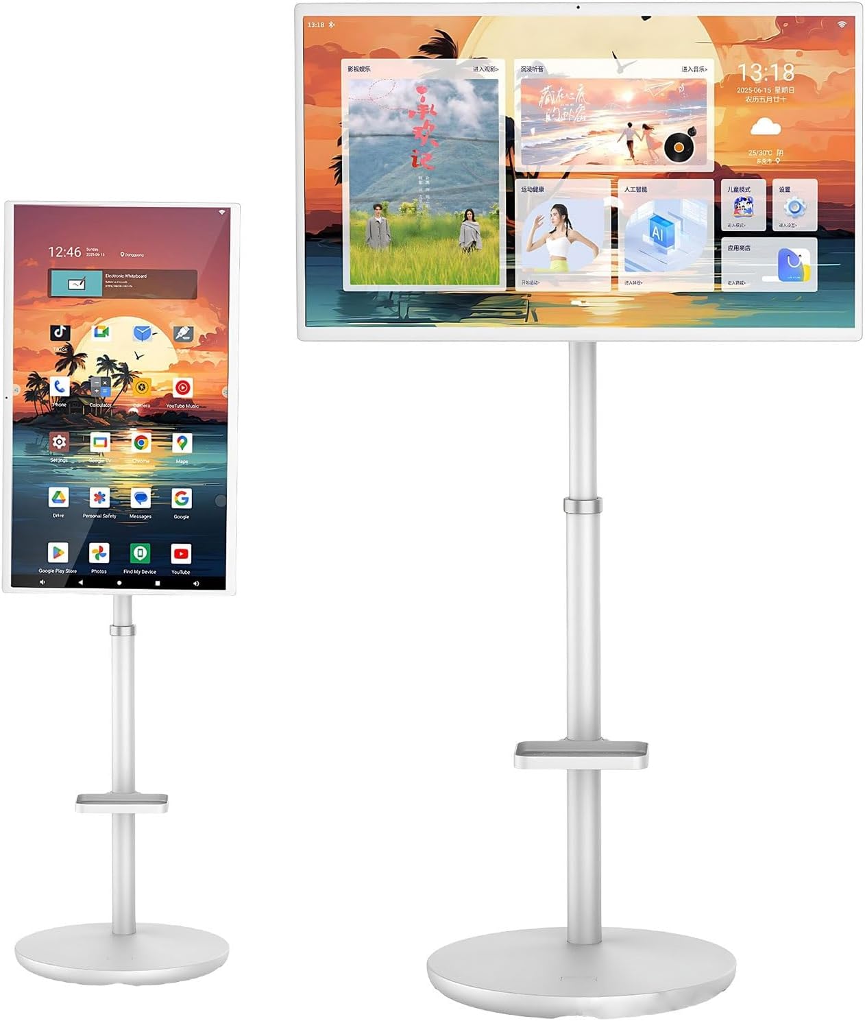 Android 13 Smart TV Screen, 32 Inch Portable TV with Battery, Touchscreen Portable TV for Video Conference Display Live Streaming TV