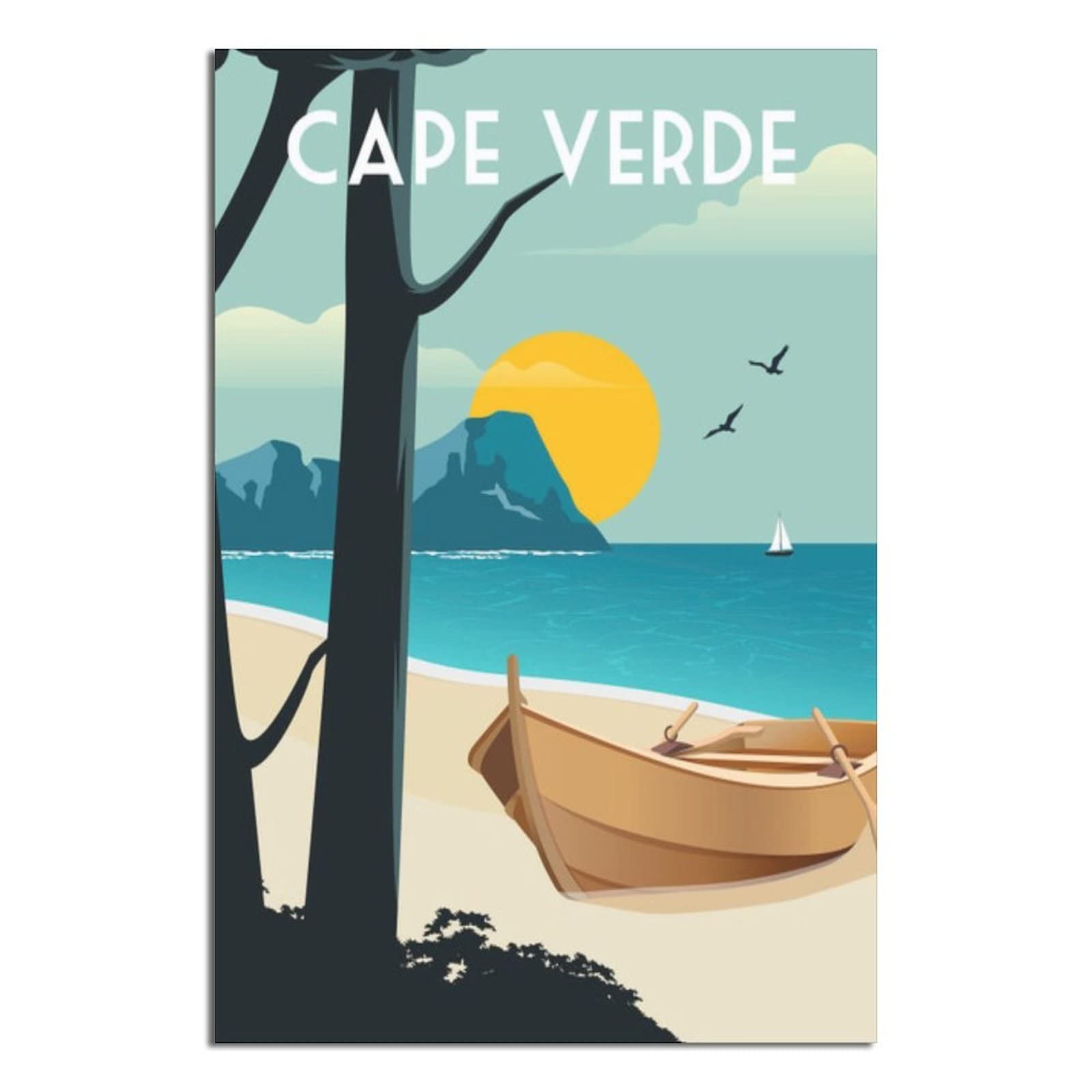 Ekmcl T142 Metal Tin Sign Cape Verde Tin Sign Travel Vintage Art Wall Decor Sign For Home Kitchen Bar Patio Cave Funny Decoration 20 * 30Cm
