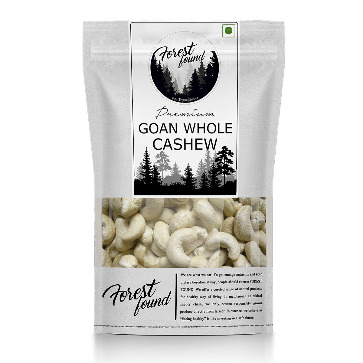 Forest Found Whole Goan Cashew Nuts | W320 Grade | Premium Crunchy Kaju (400 Gram) (B08L1Q6FBJ) Amazon Price History, Amazon Price Tracker