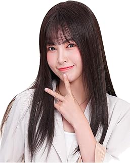 HIYE 人毛100% 超ロング フルウィッグ かつら おしゃれウィッグ リアルスキン人工皮膚付け 50cm 人毛ウィッグ