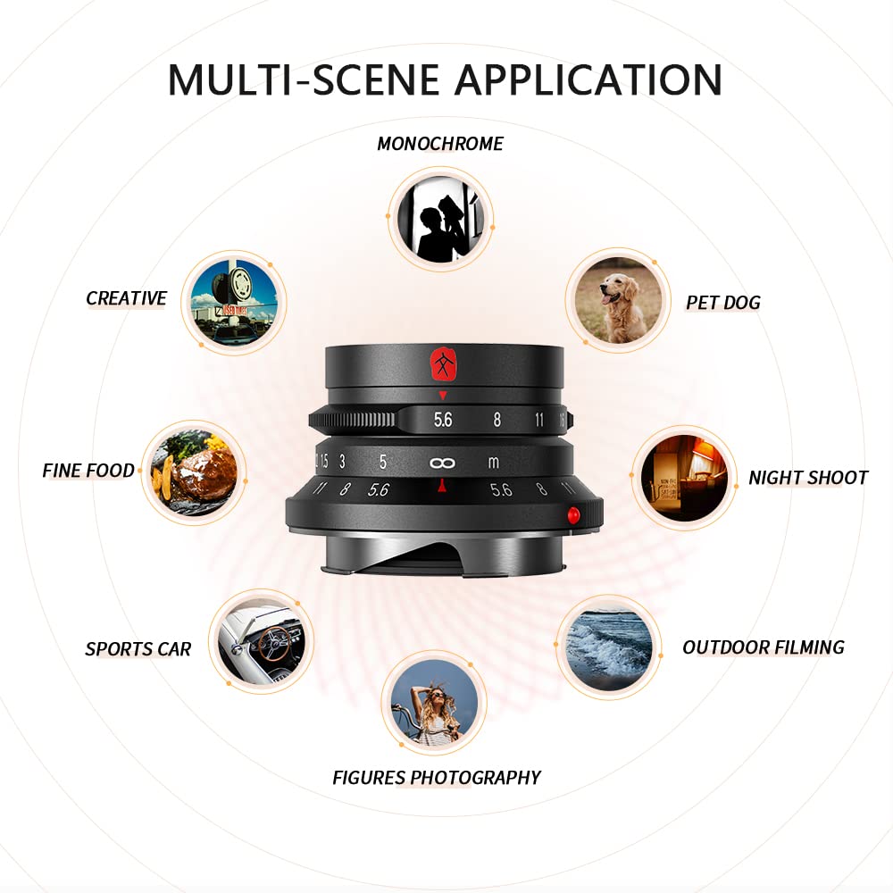 7artisans M28mm F5.6 Full Frame Messa A Fuoco Manuale Prime Obiettivo Della Fotocamera con Paraluce per Leica M Mount Mirrorless Camera M2 M3 M4 M5 M6 M7 M8 M9 M9P M10