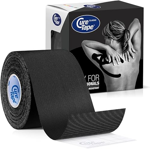 CureTape Cinta de kinesiología clásica negra impermeable La mejor cinta adhesiva K Cinta deportiva de kinesiología médica Cinta muscular