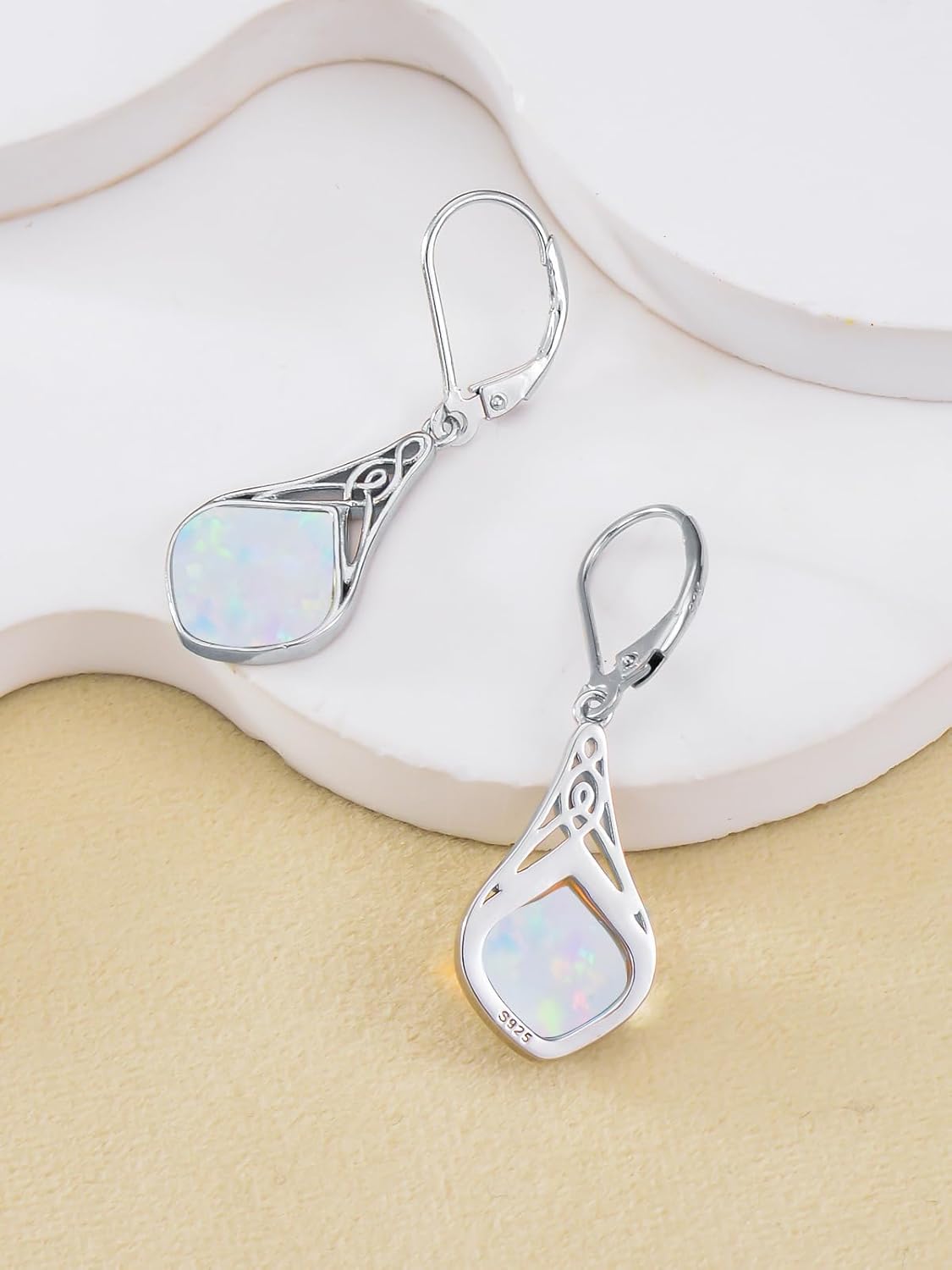 Seiyang Teardrop Earrings Sterling Silver Celtic Teardrop Drop Earrings Jewelry Gifts for Women - Image 5