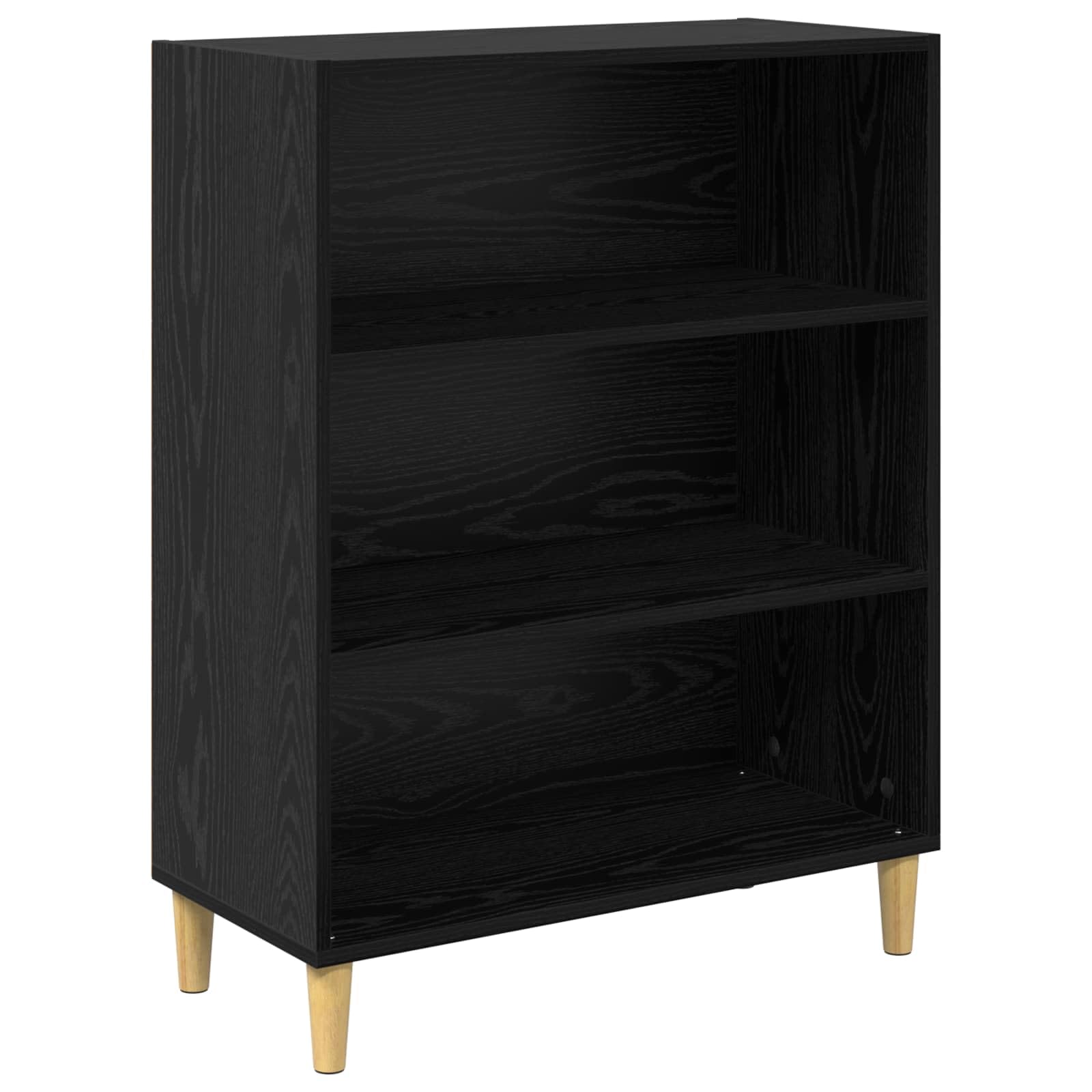 Aparador de madera de roble negro, 69,5 x 32,5 x 90 cm | Independiente con parte trasera acabada, muchos estantes, superficie resistente a las manchas, fácil de limpiar